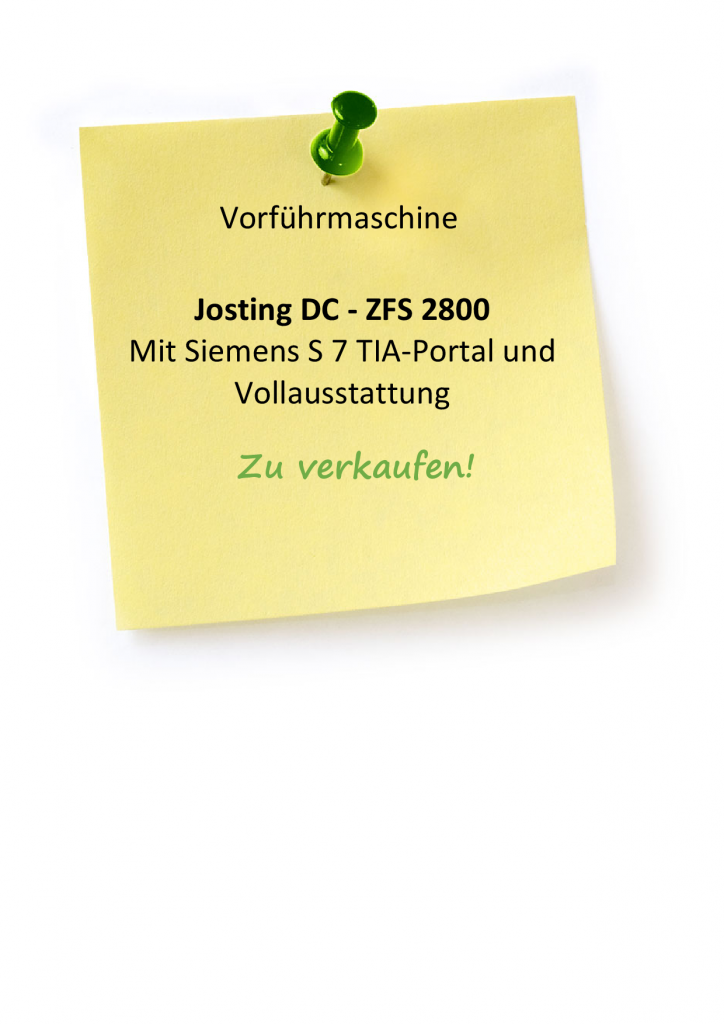 Vorführmaschine zu verkaufen: Josting DC industrielle Schneidemaschine – ZFS 2800